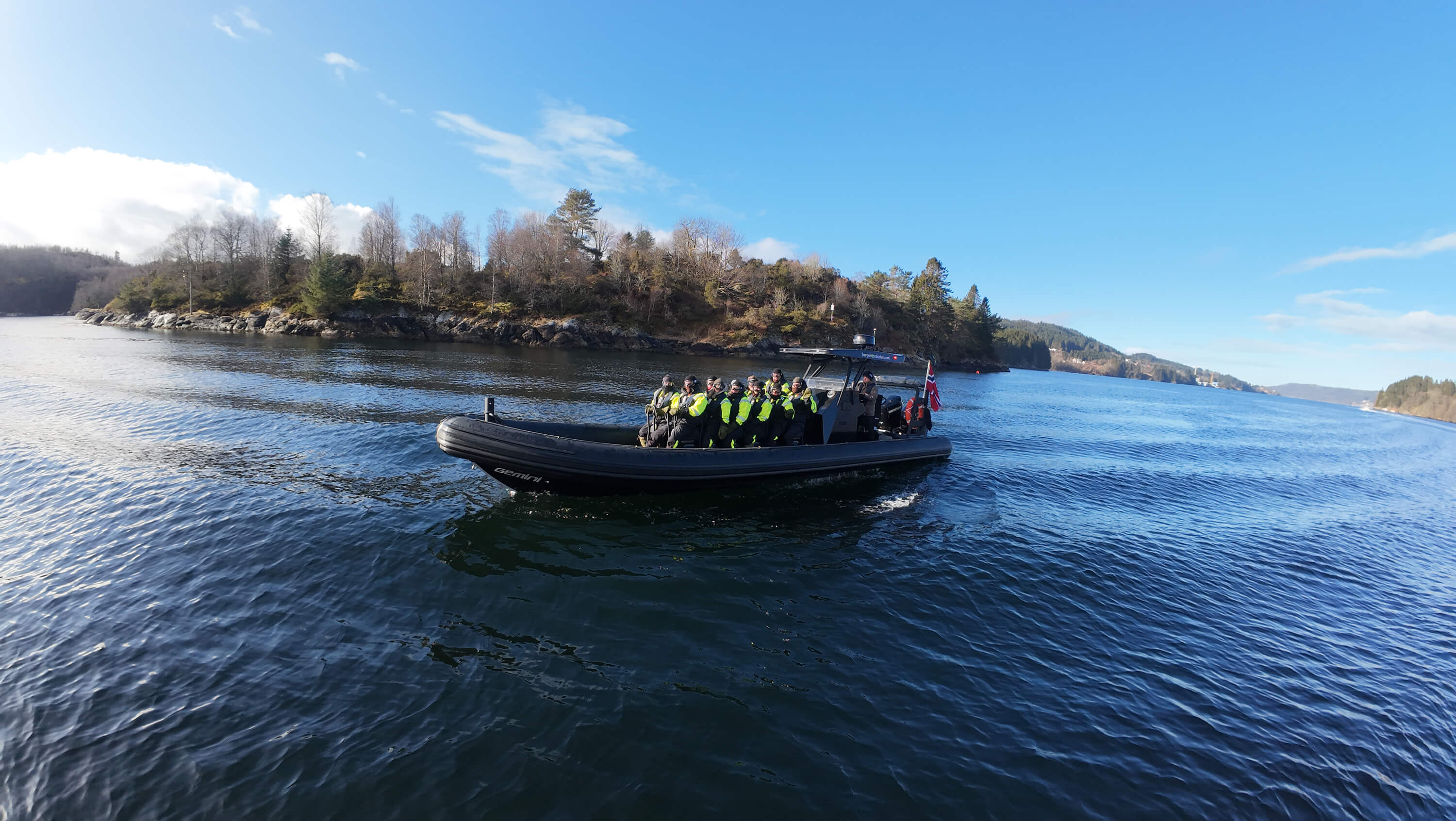 Private RIB charter group on the Bergen fjords